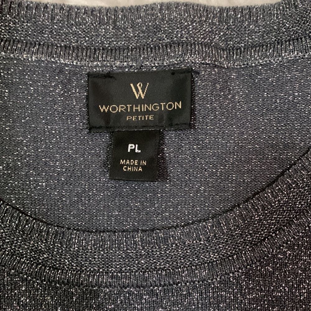 🟢3 for $20—//Worthington shimmering sweater scoop neck dark gray sz PL